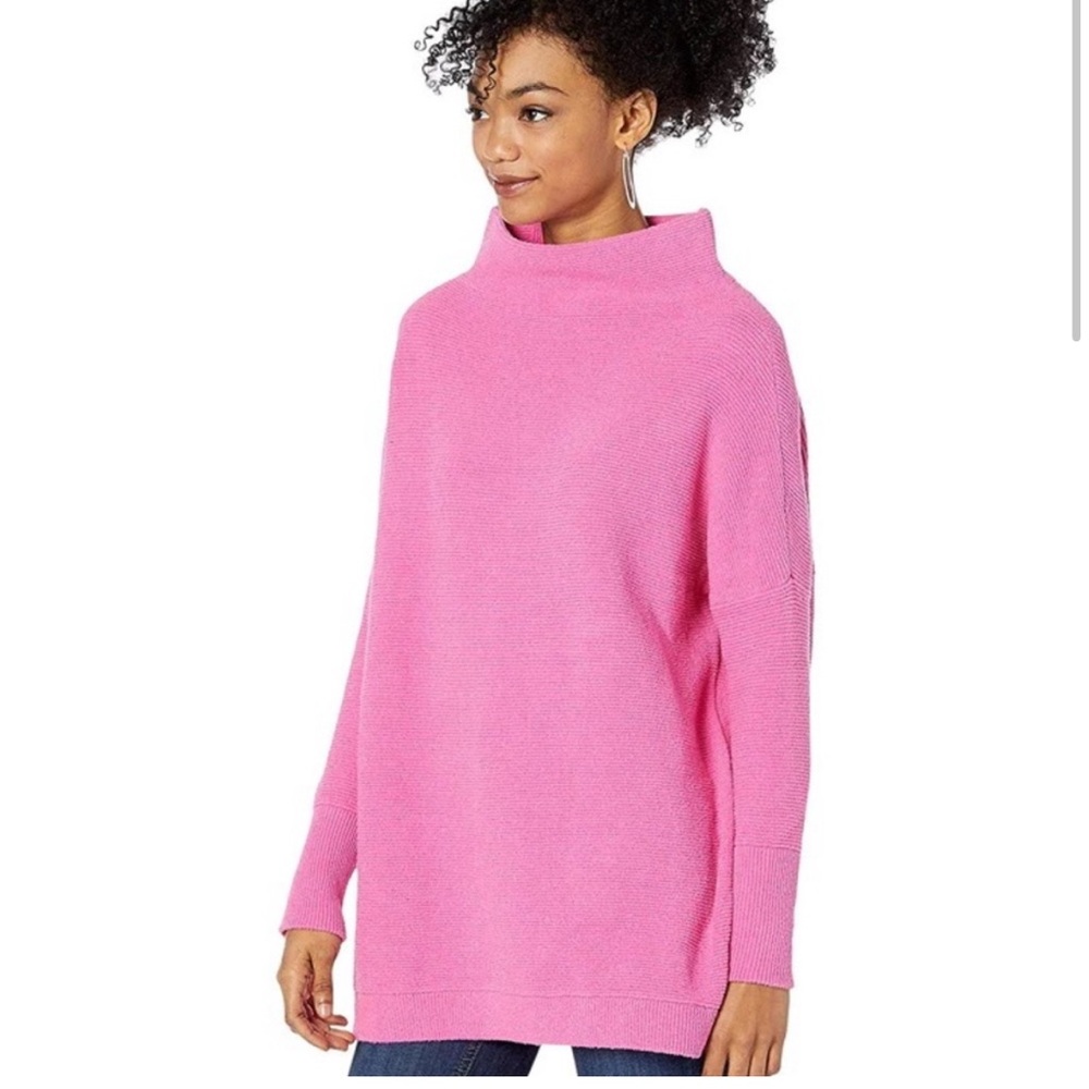 Free People Ottoman Slouchy Tunic Sweater Hot Pink - Small